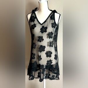 Miken Black Mesh Swim Cover-Up